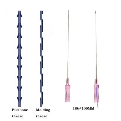 China Free shipping 2020 hospital pdo wire lift polydioxanone suture PCL TOOTH wire lifting 18G 100MM v shape lifting for sale