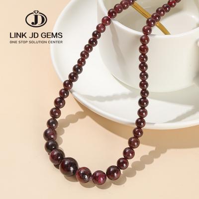 China Wholesale Natural Necklace CLASSIC from JD Crystal Garnet Stones Tower Chain Necklace Garnet Round Gemstone Beads Tower for sale