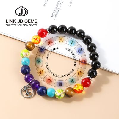 China Fashion TREND Jewelry 7 Chakra Lava Stone Beaded Bracelet Stainless Steel Reiki Healing Yoga Bracelet Black Natural Bracelets for sale