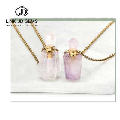 China Blue Amethyst Crystal Raw Stone Natural Gemstone Color Perfume Bottle Mateiral Birthstone Design Pendant for sale