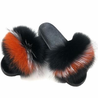 China Wholesale Fashion Trend Factory Real Fur Slide Fashion Style Fox Fur Women Slides Sipper for sale