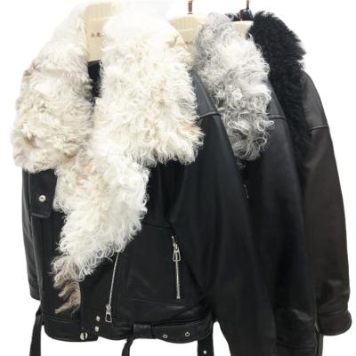 China Waterproof 2020 Winter Wears For Men Faux Fur Faux Fur PU Leather Coat for sale