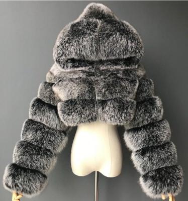 China Factory Quality Breathable Hot Selling Women's Faux Fur Coat With Fur Jacket Crop Winter Hooded Fur Coat For Women for sale