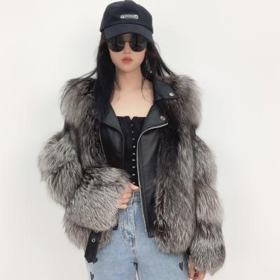 China Winter Breathable Clothes Plus Size Women Fur Leather Jacket Real Fur Coat for sale