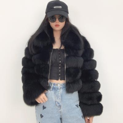 China Winter sale real fur jacket breathable warm luxury quality outwear women fluffy fox fur coat for sale