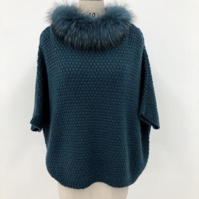 China 2020 Anti-wrinkle fashion fur collar ladies knit solid free size sweater coats women for sale