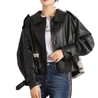 China Waterproof Super Cool Leather Biker Jacket Custom Outdoor Womens Short Jacket for sale