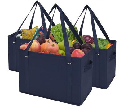 China Large Durable Water Resistant Collapsible Tote Bags Reusable Grocery Bags Heavy Duty For Shopping Picnic for sale