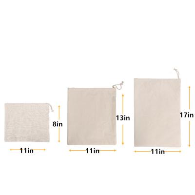 China Organic Muslin Cotton Promo Bag Storage Bag Reusable Product Bags With Drawstring for sale