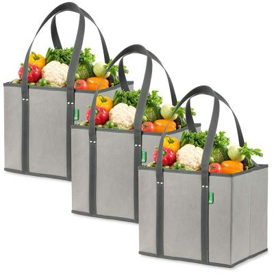 China Eco-Friendly Collapsible Extra Large Recycled Reusable Shopping Box Tote Collapsible Grocery Bag for sale