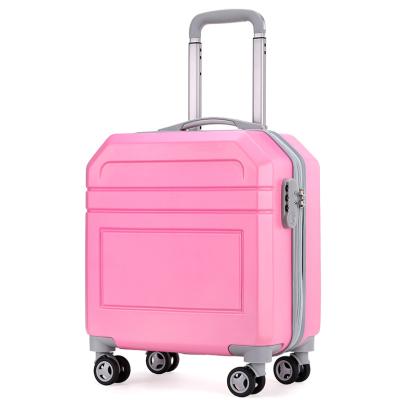 China 2021 Fancy Background Travel Mini Pink PC Kids Boarding Travel Hand Luggage Suitcases With Colorfull Designs for sale