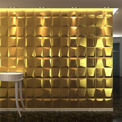 China Modern Gold Color 3d PVC Wall Panels for sale