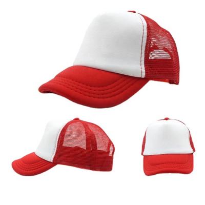 China JOINT 2023 Custom Embroidery Logo 5 Panel Sublimation Kids Foam Blank Mesh Kids Trucker Hats Baseball Cap for sale