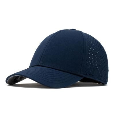 China Custom Logo 5 Panel Patch PVC Polyester Waterproof Sports Golf Hat Laser Cut Perforated Dad Gorras For Men's Golf for sale