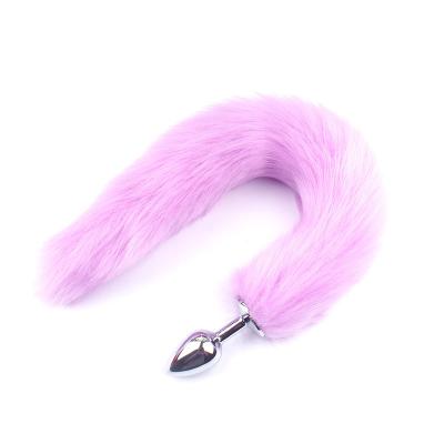 China Fox Tail Stainless Steel Wool Stainless Steel+artificial Tail Anal Sex Toys Sex Butt Anal Plug for sale