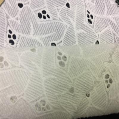 China Eyelet Embroidery Fabric Anti-static 100% Cotton Voile Fabric Embroidered Fabric For Garment for sale