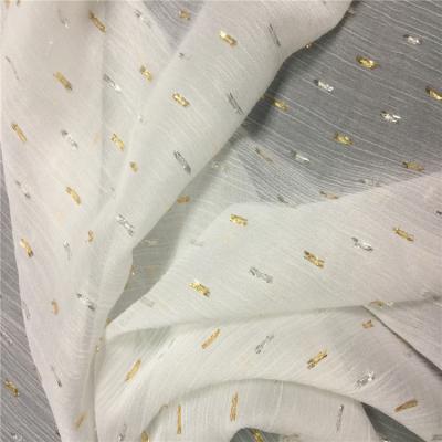 China New product fashionable lurex fabric polyester chiffon lurex crepe fabric Tear-resistant for clothing for sale