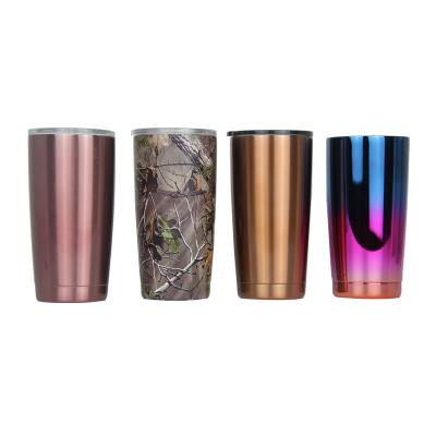 China Custom Stocked 20oz Printed Stainless Steel Tumbler Mugs Double Walls Vacuum Travel Tumbler Mugs With Lid for sale