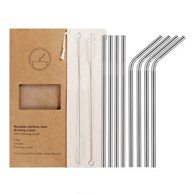 China Disposable 304/316 (18/8) Food Grade Reusable Stainless Steel Metal Drinking Straw for sale