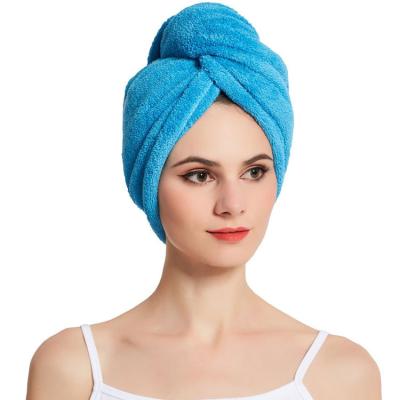 China Hot Selling Compressed Microfiber Hair Dryer Towel Plain Towel Wrap For Women for sale