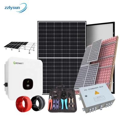 China 5kw 10kw 15kw 20kw Home Home Solar Panel On Grid Solar Power System for sale