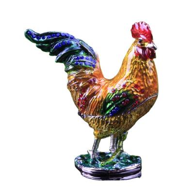 China China YI SHANG BAO Handmade Small Rooster Collectible Ornaments Home Jewelry Box Exquisite Small Rooster Jewelry Box for sale