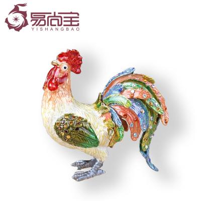 China China YI SHANG BAO Handmade Rooster Exquisite Rooster Jewelry Box Home Jewelry Box Collectable Decoration for sale