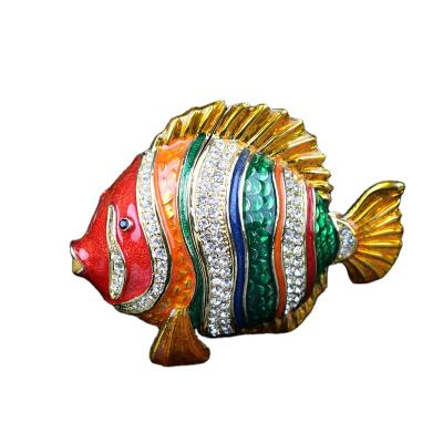 China China YI SHANG BAO Popular Creative Home Furnishing Enamel Art Decoration Ornaments Clownfish Jewelry Box for sale