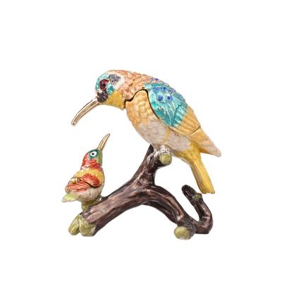 China China YI SHANG BAO Handmade Hummingbird Jewelry Box Exquisite Hummingbird Home Jewelry Box Collectable Decoration for sale