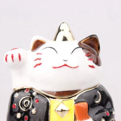 China Home Lucky Cat Jewelry Box Collectible Box Decoration Exquisite China YI SHANG BAO Handmade Lucky Cat Jewelry for sale