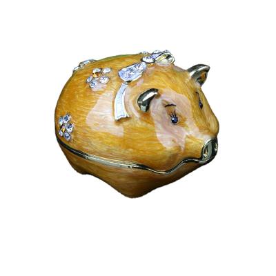 China China YI SHANG BAO high quality cute cute lovely pet jewelry household multicolor pig jewelry box for sale