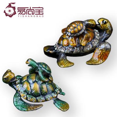 China Europe YI SHANG BAO handmade home mother, exquisite jewelry box, mother and child tortoise collection ornaments for sale