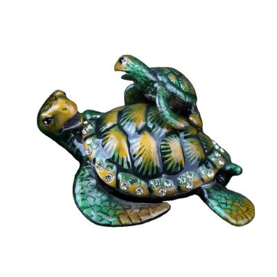 China Europe mother and child sea turtle jewelry box exquisite collectable home decoration YI SHANG BAO Handmade Turtle Jewelry Box for sale