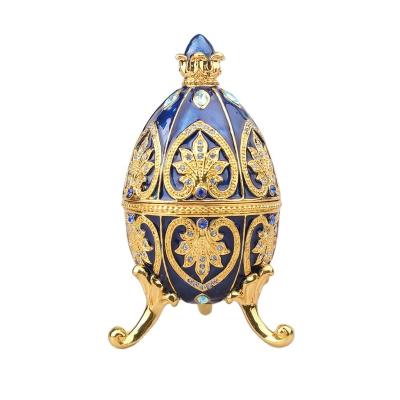 China China YI SHANG BAO Russian Style Jewelry Box Decoration Easter Egg Luxury Jewelry Box for sale