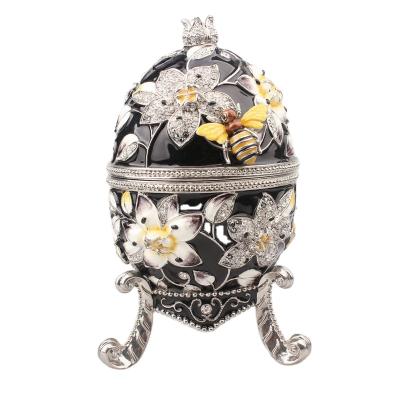 China China YI SHANG BAO Russian style egg trinkets shape jewelry box exquisite bee egg jewelry box for sale