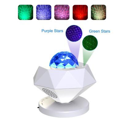 China Mordern Music White Green and Purple Laser Star Sky Night Light Galaxy Projector for Kids Christmas Gift Room Ceiling Decoration for sale