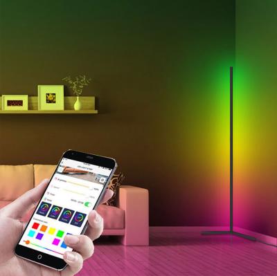 China Modern App Control RGB Led Stand Tripod Light Lamps Nordic Modern Music Minimalist Corner Floor Lamp For Home Decor for sale