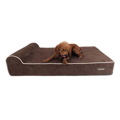 China Yangyang Pet Products Breathable High Quality Suede Warm Soft Fleece Foaming Orthopedic Dog Bed With Dog Pillow for sale