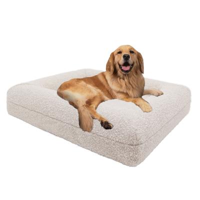 China Waterproof Durable Removable Washable Cover Inner Cover Orthopedic Memory Foam Dog Bed for sale