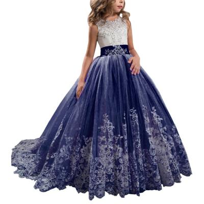 China Regular fast moving goods in stock for 14yrs girl navy blue flower girl dresses for sale