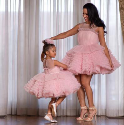 China Long Sleeve Mommy And Me Matching Solid Color Bridesmaid Dress Up Dresses for sale