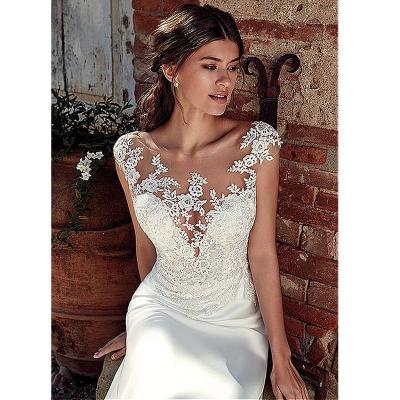 China High quality mermaid wedding dress anti-static white bohomain lace appliques wedding dress 2019 new vestido de noiva for sale