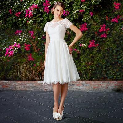 China Breathable 2019 Short Wedding Dress With Corset Wedding Dress Lace Bridal Wedding Dress Shortly for sale