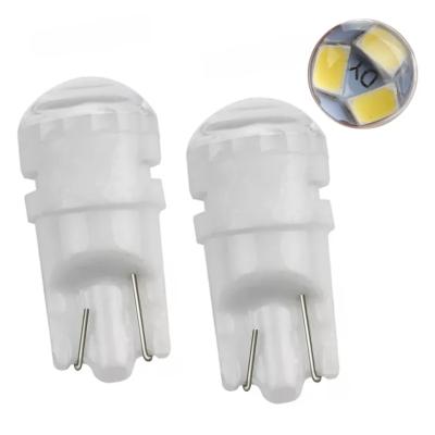 China Clearance Good 12V LED Car Bulb W5W Ceramic T10 2835 3SMD Light Bulb With Lens Clearance Parking Signal Trunk Light for sale