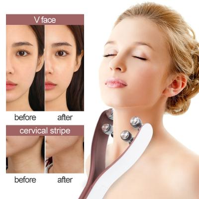 China Wrinkle Remover EMS RF Massage Roller Electric Facial Skin Firming Vibrating Face Lifting Beauty Instrument Rose Beauty Bar Shaping Neck for sale