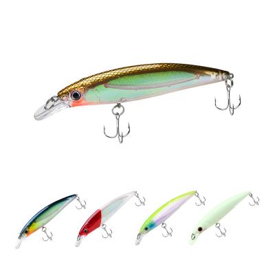 China Cool Artificial Vibration 110mm Vivid Brave Topselling Hard Minnow Topwater Floating 3d Eyes Plastic Fishing Lure for sale