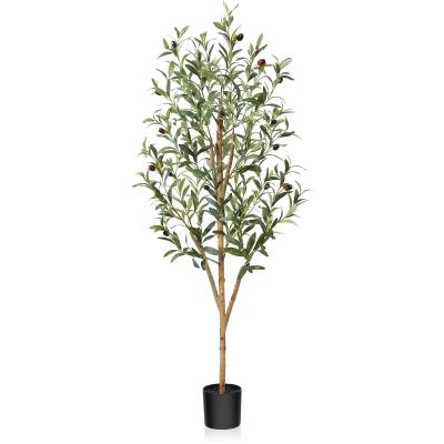 China Home Garden Decorative High Simulation Faux Plastic Bonsai Fakes Plant Fabric Olive Tree for sale