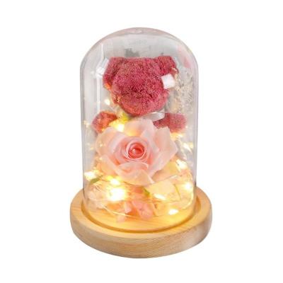 China Eternal Life Flower Glass Cover Perfect for Easter and Valentine's Day Surprise Gift for sale