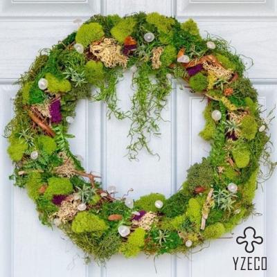 China Customized Size Artificial Moss Wreath for Garden Decoration Customization Supported for sale