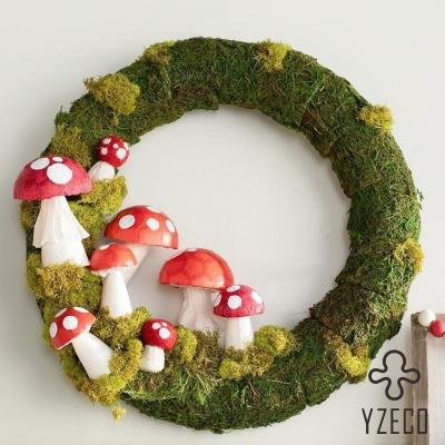 China Customized Size Real Circle Moss Ring Green Moss Wreath For Eco-Friendly Garden Decor for sale